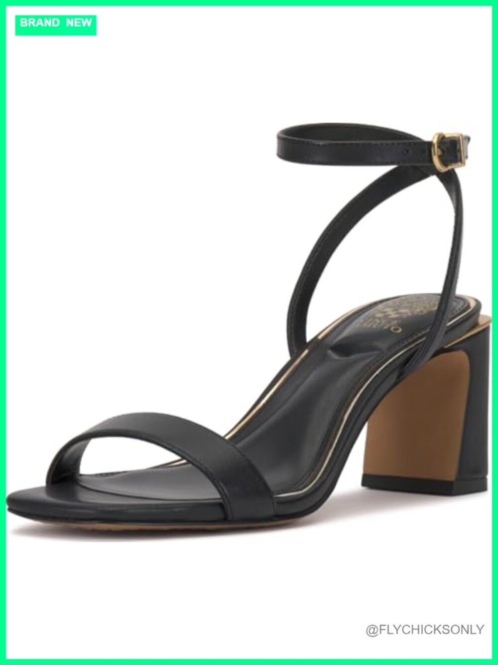 Block Heel Ankle Strap Leather Sandals Square Toe Heeled
